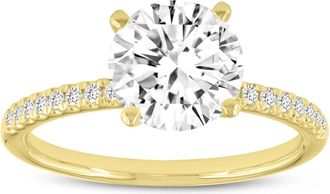 LuvMyJewelry Zorba 14K Yellow Gold Emerald Lab Grown Diamond Engagement Ring - 2.15 Ct