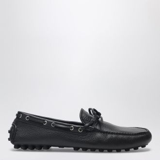 Prada Black leather loafers with strap