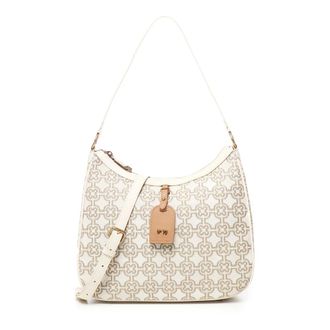 V&deg; 73 Beige Logo Plaque Top Handvat Tas - Dames - Handtassen - Beige - ONE Size - Polyester - Tassen