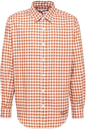 Maison Kitsuné Camicia a quadretti - Arancione