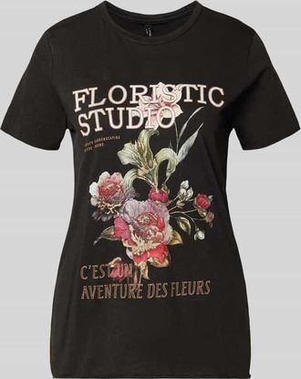 Only Regular Fit T-Shirt aus reiner Baumwolle Modell LUCY in Black, Gr&ouml;&szlig;e XL