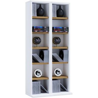 ebuy24 Ebuy24 - Supporto cd cd in legno vcm Mensola cd con spazio per 204 cd o 72 dvd o 40-Video Dimensioni: a. 92 x l. 42 x t. 20 cm Elegante Mensola