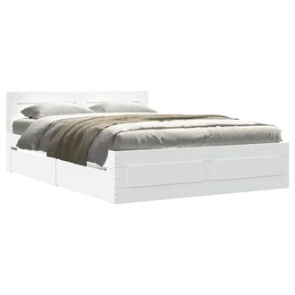 Berkfield Home Bed Frame with Headboard without Mattress White 140x190 cm