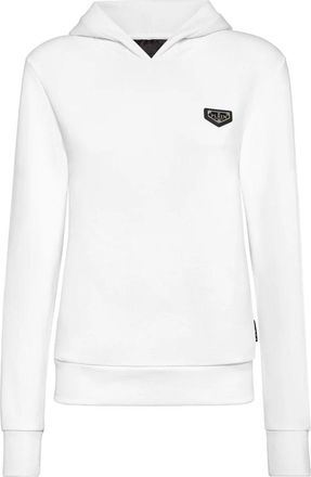 Philipp Plein Hooded Sweatshirt Iconic - Dames - Hoodies - Wit - XL - Katoen - Hoodies & sweatvesten