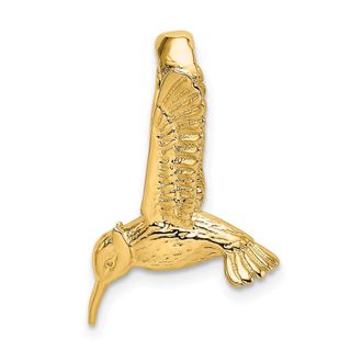 Diamond2Deal 14k Yellow Gold 3-D Hummingbird Charm