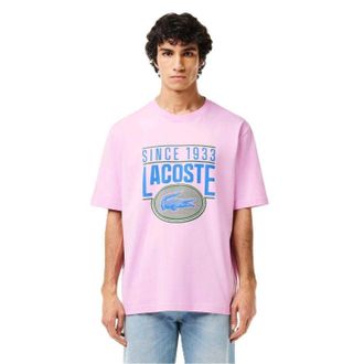 Lacoste Oversized T-shirt met logo voor heren (Roze)