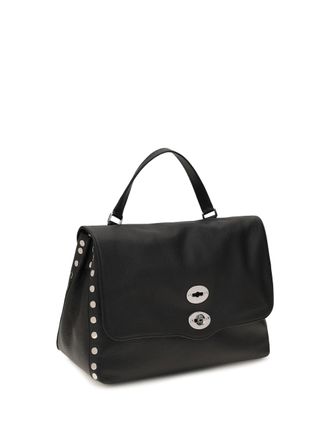 Zanellato Womens Medium Postina Daily Handbag Black Nero Calf Leather Bos Taurus Handbags Hand Bags