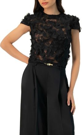 Ivonne Drop Shoulder Fantasy Straight Top in Black at Nordstrom, Size 14