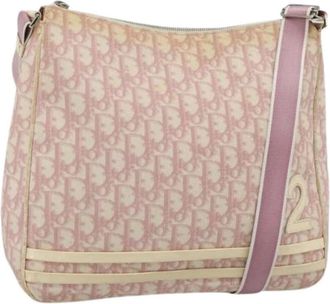 Dior Pre-owned Trotter Canvas Shoulder Bag - Dames - Vintage Schoudertas - Roze - ONE Size - Leer - Vintage