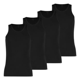 Puma Mens Basic Tank Tops Vests 100000891 Pack of 4 Item:-001 Black, Laundry Size: M, 001 black., M