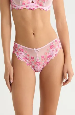 Savage x Fenty Wonderfleur Cheeky Briefs in Pink Cherry Blossom at Nordstrom, Size X-Large