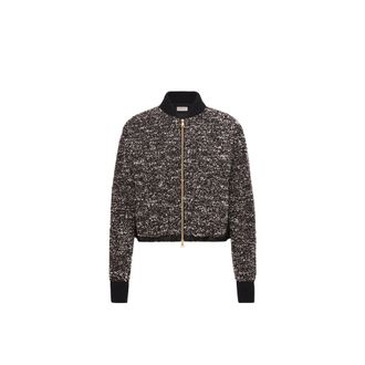 Moncler Moncler Leather Logo Zip-up Padded Cardigan, Women, Grey, Size: Xs