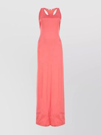 Fendi satin belted long dress