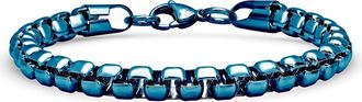 Steeltime Mens Blue Ion Plated Stainless Steel Box Chain Bracelet at Nordstrom Rack
