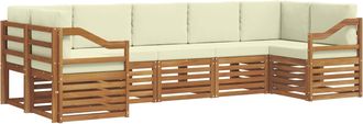 vidaXL Conjunto De Sof&aacute;s De Exterior 7 Uds. Natural Y Crema Vidaxl