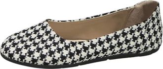 Generic Women Colour Block Round Toe Printed Slip On Flat Sole Comfortable Big Size Casual Footwear for Everyday Wear (Black, 6.5)