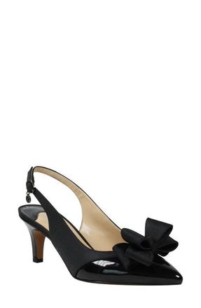 J. Rene&eacute; Gabino Slingback Pump in Black/Black Fabric at Nordstrom, Size 10.5