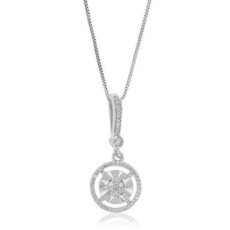 Vir Jewels 1/10 cttw Lab Grown Diamond Pendant Necklace in Sterling Silver with Chain For Women