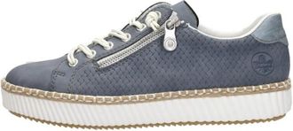 Rieker Veterschoenen Laag - Dames - Sneakers - Blauw - 36 EU - Schoenen