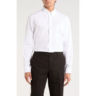 Brooks Brothers Solid Non-Iron Regular Fit Dress Shirt in Solid White at Nordstrom Rack, Size 15.5 - 34/35