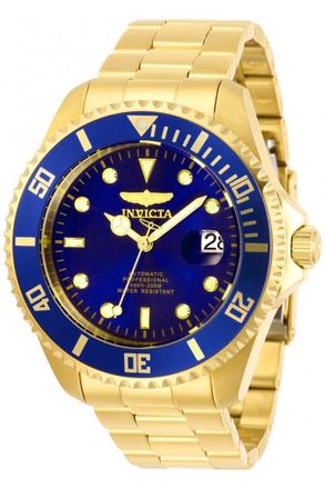 Invicta Pro Diver 28949 Heren Horloge - Waterdicht - Analoog - Automatisch Uurwerk - Roestvrij Staal met blauwe Wijzerplaat