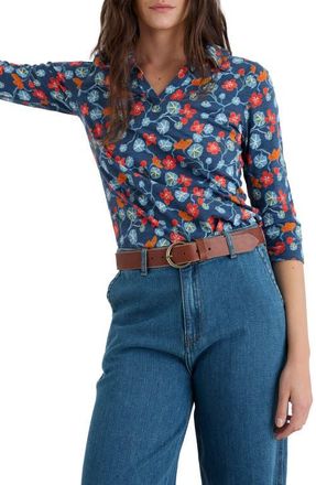 Seasalt Cornwall Wavecrest Organic Cotton Jersey Top in Winding Nasturtiums Squall at Nordstrom, Size 10 Us