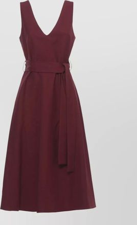 Parosh midi dress a line waist tie