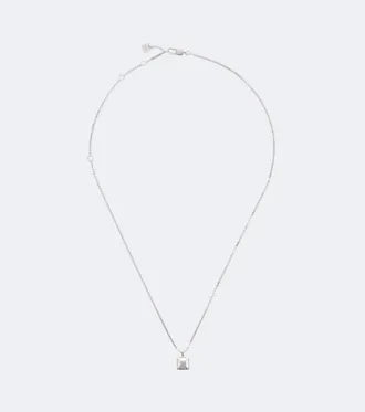 Fendi FF sterling silver pendant necklace