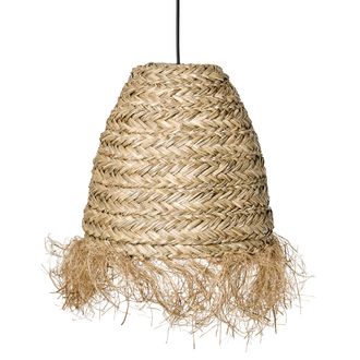 Beliani Beliani - L&aacute;mpara Colgante Pantalla De Algas Marinas Flecos Estilo Boho Tejida A Mano Iluminaci&oacute;n Natural Morovis