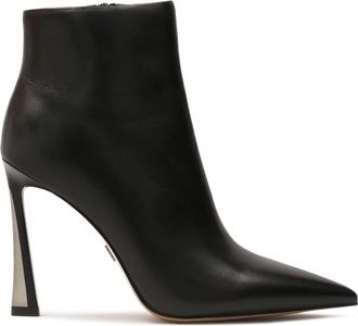 Kazar Klassieke laarzen met zwarte en zilveren hakken - Dames - Laarzen met Hak - Zwart - 40 EU - Leer - Schoenen