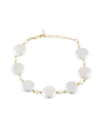 Splendid Pearls Gold Over Silver 4-4.5Mmmm Pearl Bracelet