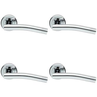 Loops 4x PAIR Round Bar Handle with Arch Concealed Fix Round Rose Polished Chrome