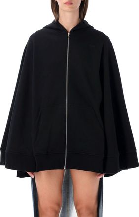 7 For All Mankind Oversize Zip Cape-Silhouette Zip Hoodie