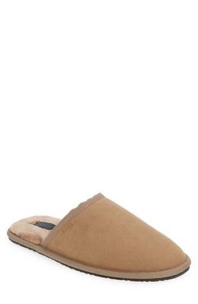 BOSS Faux Fur Lined Scuff Slipper in Medium Beige at Nordstrom Rack, Size 13Us / 12Uk