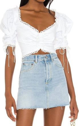 For Love & Lemons Kylie Crop Top In White