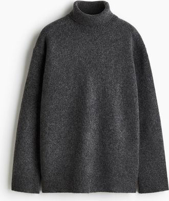 H&M Rollkragenpullover in Loose Fit - Grau