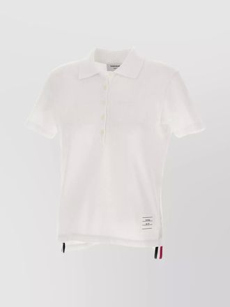 Thom Browne relaxed-fit cotton piqu&eacute; short-sleeve polo shirt