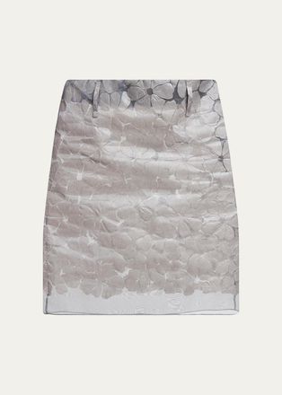 Marni Floral Semi-Sheer Knee-Length Skirt