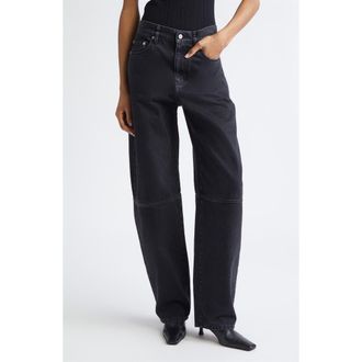 Proenza Schouler Fontana Barrel Leg Jeans in Black at Nordstrom, Size 31