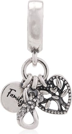Pandora Infinity, Disc And Heart Sterling Silver Dangle
