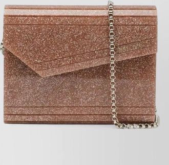 Jimmy Choo London chain strap envelope clutch bag glitter