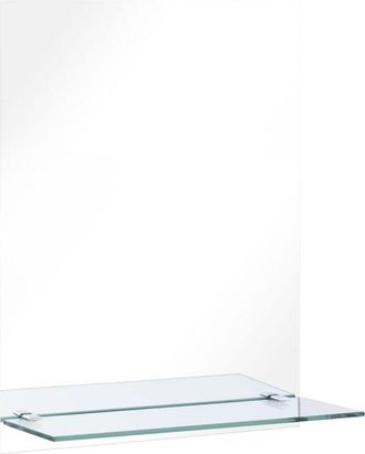 vidaXL Espejo De Pared Con Estante De Vidrio Templado 50x70 Cm Vidaxl