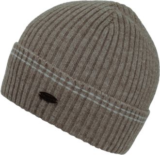 Chillouts Beanie CHILLOUTS Kiran Hat, Damen, beige, Strick, Materialmix, M&uuml;tzen Beanie, mit Umschlag und Rippstrickoptik