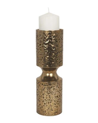 Mercana Akira Large Hammered Metal Pillar Candle Holder