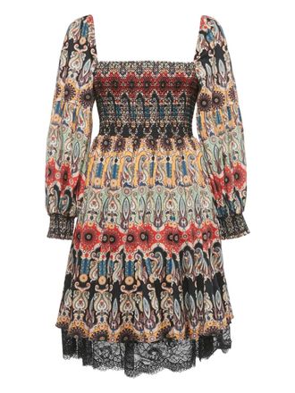 Alice & Olivia paisley-print mini dress - Neutrals