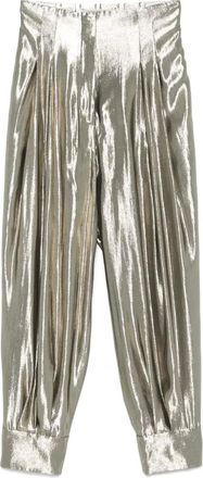 Philosophy di Lorenzo Serafini lam&eacute; trousers - women - Silk/Polyester/Viscose - 42 - Gold