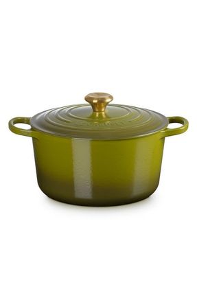 LE CREUSET Signature 6.5-Quart Round Enamel Cast Iron Dutch Oven in Olive at Nordstrom