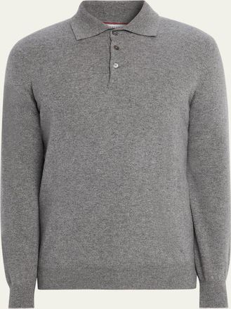 Brunello Cucinelli Mens Premium Cashmere Polo Sweater
