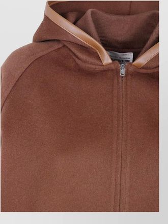 Semicouture wool hooded bomber jacket