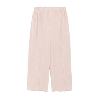 Issey Miyake Wide Trousers, male, Pink, Size: L Pleated Pink Trousers Almond Beige Pocket